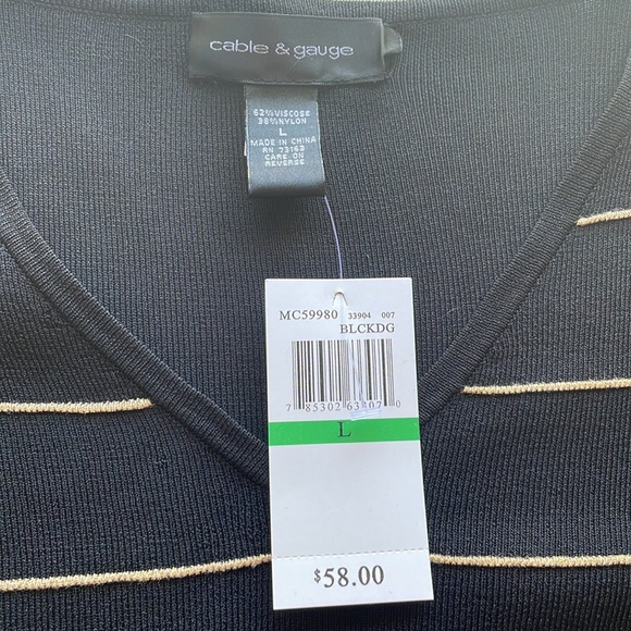 Cable & Gauge V Neck Sweater Size L - Picture 5 of 5